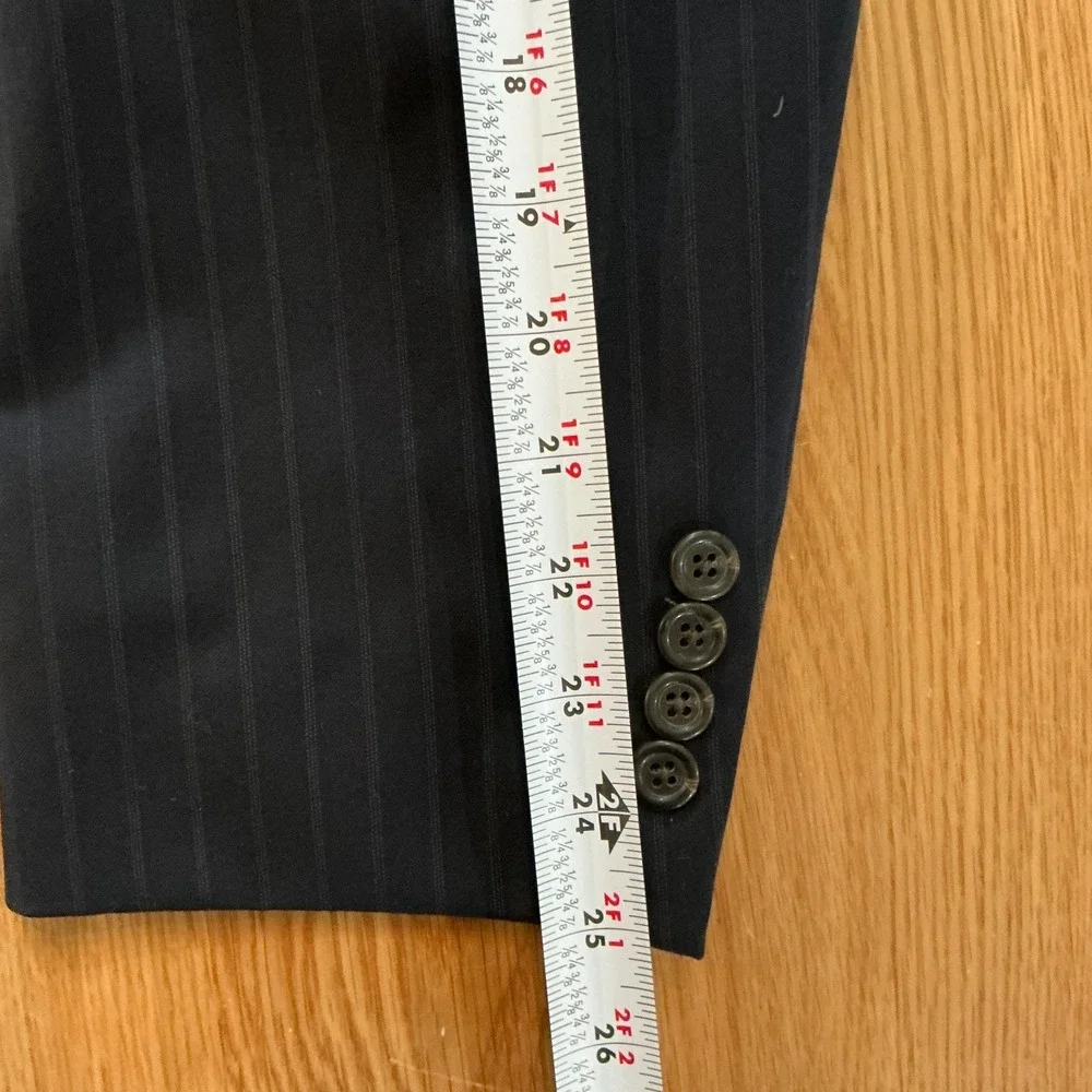 Lauren‎ Ralph Lauren 46R Wool Pinstripe Blazer Men's Navy Two-Button